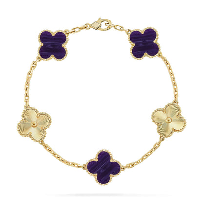 [Glow Jewelry]New CLOVER 5 MOTIF PURPLE STRIPES BRACELET COLLECTION