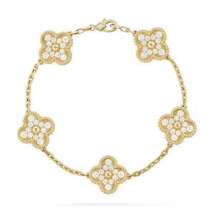[Glow Jewelry] New  CLOVER 5 MOTIF FULL DIAMOND BRACELET COLLECTION