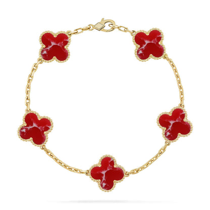 [Glow Jewelry]New CLOVER 5 MOTIF RED PATTERN BRACELET COLLECTION