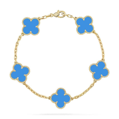 [Glow Jewelry]New CLOVER 5 MOTIF BLUE AGATE BRACELET COLLECTION