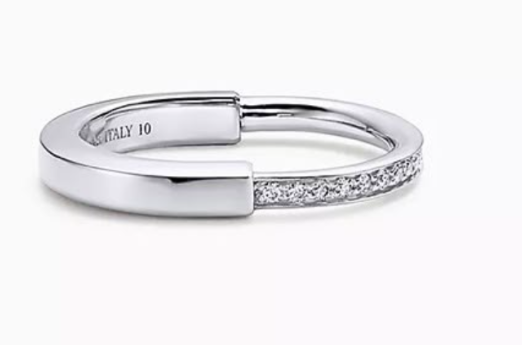 [Glow Jewelry]“Tiffany & Co. Tiffany Lock Half-Pavé Open Ring”