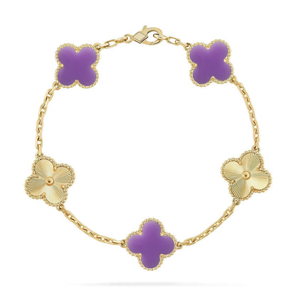 [Glow Jewelry]CLOVER 5 MOTIF LIGHT PURPLE BRACELET COLLECTION