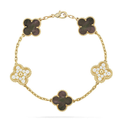 [Glow Jewelry]New CLOVER 5 MOTIF GRAY MOP BRACELET COLLECTION