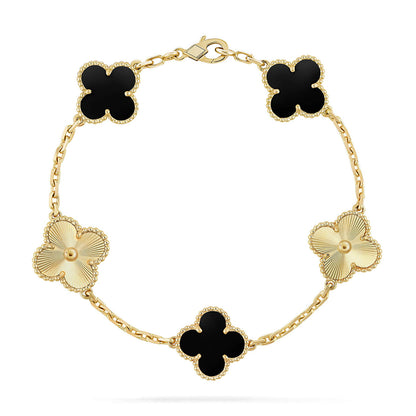 [Glow Jewelry] CLOVER 5 MOTIF ONYXS BRACELET COLLECTION