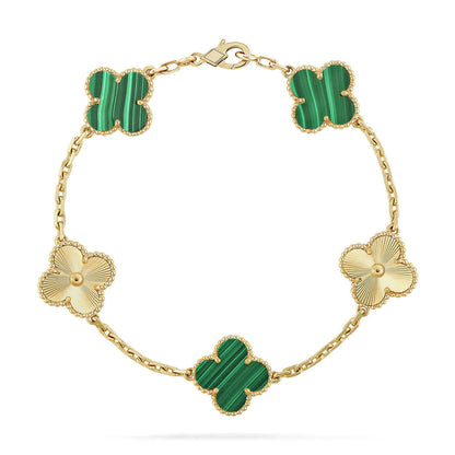 [Glow Jewelry] CLOVER 5 MOTIF MALACHITE BRACELET COLLECTION