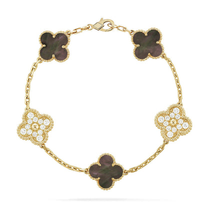 [Glow Jewelry] CLOVER 5 MOTIF GRAY MOP BRACELET COLLECTION