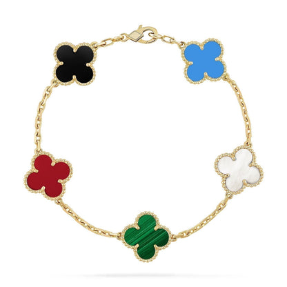 [Glow Jewelry]New CLOVER 5 MOTIFS MULTICOLOR BRACELET