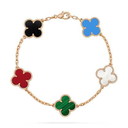 [Glow Jewelry]New CLOVER 5 MOTIFS MULTICOLOR BRACELET