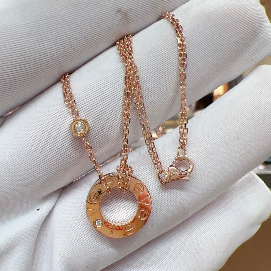[Glow Jewelry]LOVE NECKLACE 16MM 2 DIAMONDS