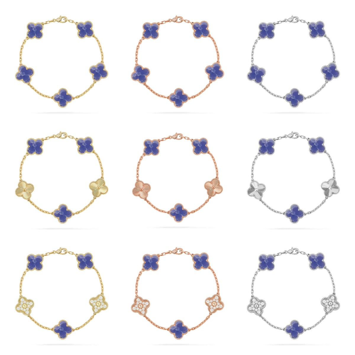 [Glow Jewelry]New CLOVER 5 MOTIF BLUE VEINS BRACELET COLLECTION
