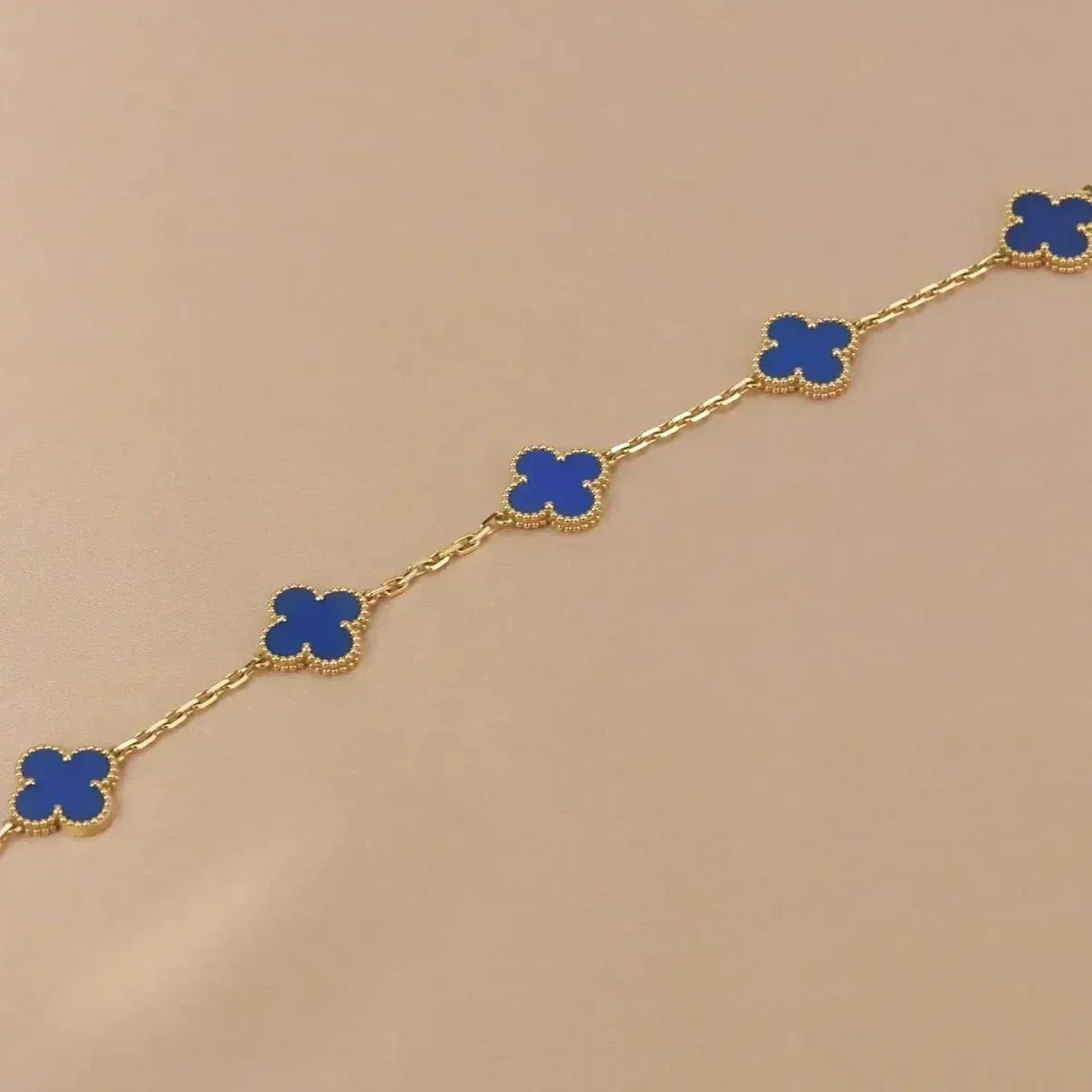 [Glow Jewelry]New CLOVER 5 MOTIF BLUE AGATE BRACELET COLLECTION
