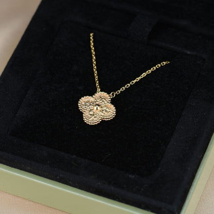 [Glow Jewelry]CLOVER 15MM  BRONZING NECKLACE