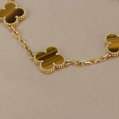 [Glow Jewelry]New  CLOVER 5 MOTIFS TIGER EYE BRACELET COLLECTION