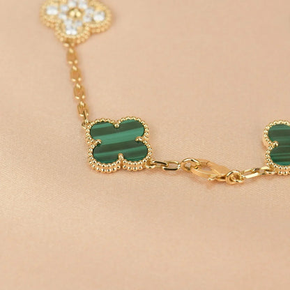 [Glow Jewelry]New  CLOVER 5 MOTIF MALACHITE BRACELET COLLECTION