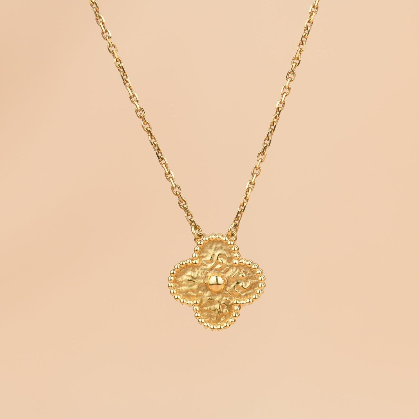 [Glow Jewelry]CLOVER 15MM  BRONZING NECKLACE