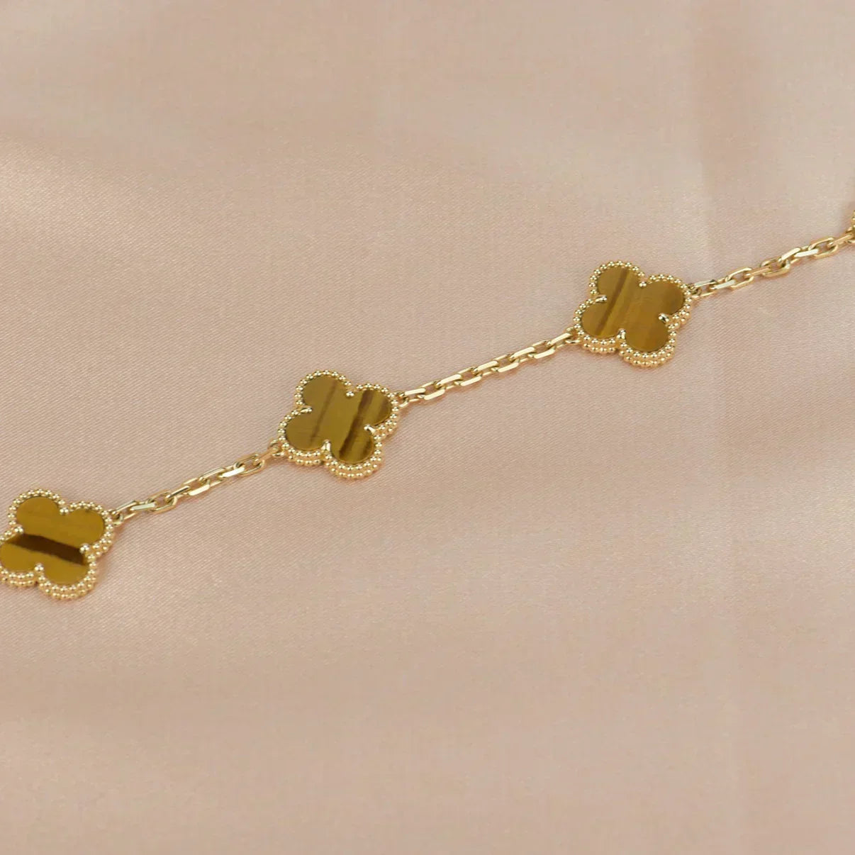 [Glow Jewelry] CLOVER 5 MOTIFS TIGER EYE BRACELET COLLECTION