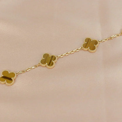 [Glow Jewelry] CLOVER 5 MOTIFS TIGER EYE BRACELET COLLECTION