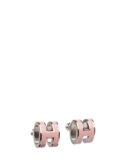 [Glow Jewelry]MINI POP H SILVER EARRINGS PINK