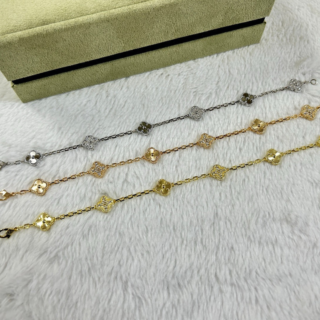 [¡®Glow Jewelry¡¯]CLOVER 6 MOTIF DIAMOND LASER BRACELET