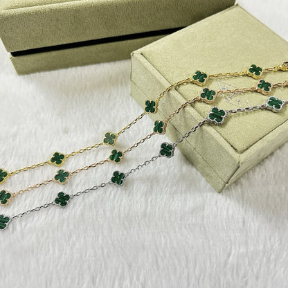 [¡®Glow Jewelry¡¯]CLOVER 6 MOTIF MALACHITE BRACELET
