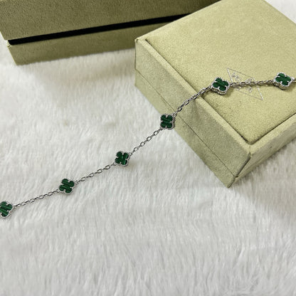 [Glow Jewelry]CLOVER 6 MOTIF MALACHITE BRACELET