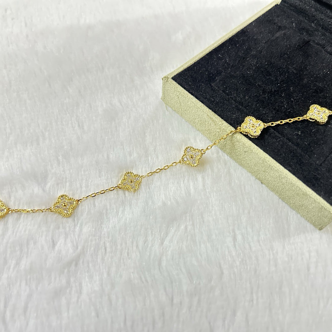 [Glow Jewelry]New CLOVER 6 MOTIF DIAMOND BRACELET