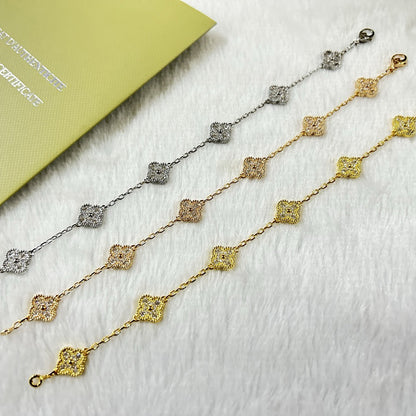 [Glow Jewelry]CLOVER 6 MOTIF DIAMOND BRACELET