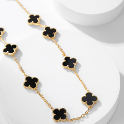 ¡®Glow Jewelry¡¯CLOVER 10 MOTIFS ONYX NECKLACE