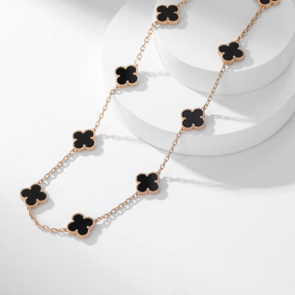 ¡®Glow Jewelry¡¯CLOVER 10 MOTIFS ONYX NECKLACE