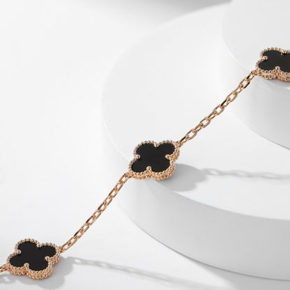 ¡®Glow Jewelry¡¯CLOVER 10 MOTIFS ONYX NECKLACE