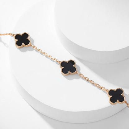 ¡®Glow Jewelry¡¯CLOVER 10 MOTIFS ONYX NECKLACE