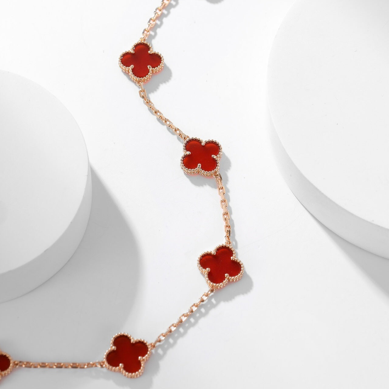 ¡®Glow Jewelry¡¯CLOVER 10 MOTIFS CARNELIAN NECKLACE