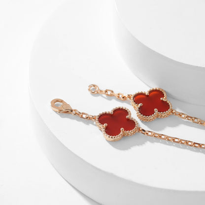 ¡®Glow Jewelry¡¯CLOVER 10 MOTIFS CARNELIAN NECKLACE