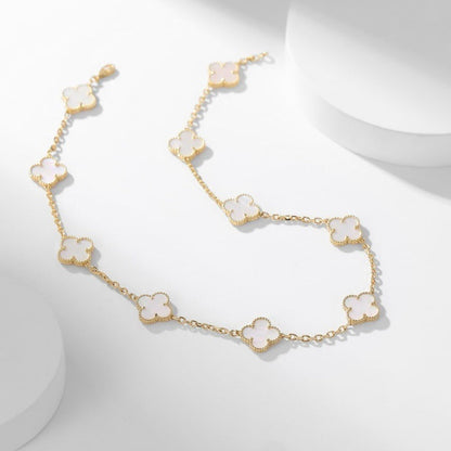 ¡®Glow Jewelry¡¯CLOVER 10 MOTIFS WHITE MOTHER OF PEARL NECKLACE
