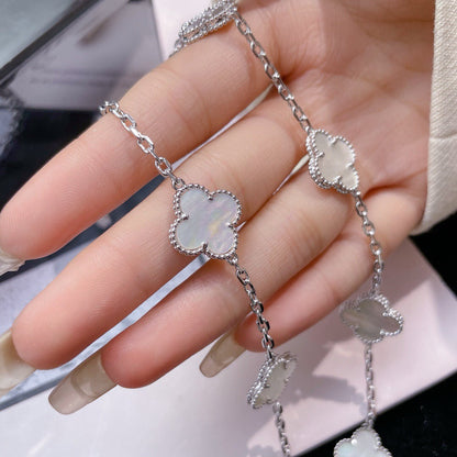 ¡®Glow Jewelry¡¯CLOVER 10 MOTIFS WHITE MOTHER OF PEARL NECKLACE