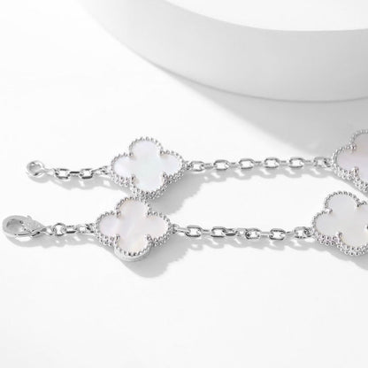 [Glow Jewelry]CLOVER 10 MOTIFS WHITE MOTHER OF PEARL NECKLACE