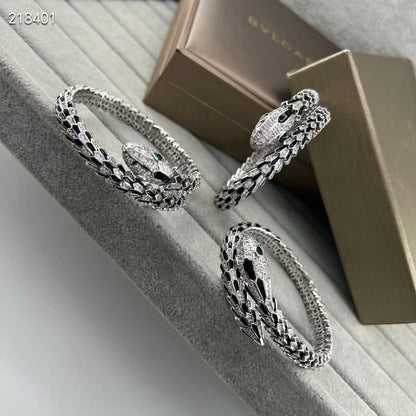 [Glow Jewelry】NEW OBSIDIAN & DIAMOND SERPENT BRACELET