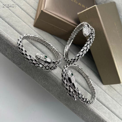 [Glow Jewelry】NEW OBSIDIAN & DIAMOND SERPENT BRACELET