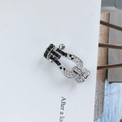¡®Glow Jewelry¡¯FORCE LARGE HORSESHOE BLACK WHITE DIAMOND BRACELET ROSE GOLD
