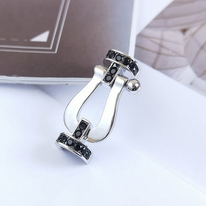 ¡®Glow Jewelry¡¯FORCE LARGE HORSESHOE BLACK DIAMOND BRACELET SILVER