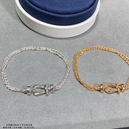 グロージュエリー「FORCE SMALL HORSESHOE」ダイヤモンドチェーンロープブレスレット