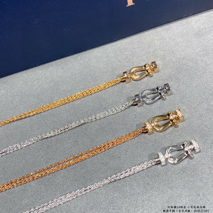 グロージュエリー「FORCE SMALL HORSESHOE」ダイヤモンドチェーンロープブレスレット