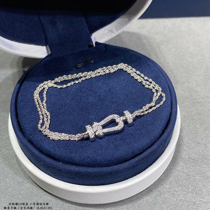 グロージュエリー「FORCE SMALL HORSESHOE」ダイヤモンドチェーンロープブレスレット