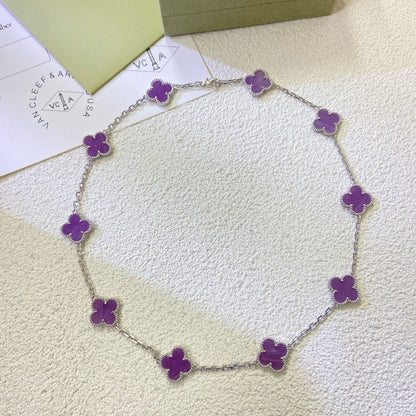 [Glow Jewelry Jewelry]CLOVER 10 MOTIFS  PURPLE VIOLET  NECKLACE