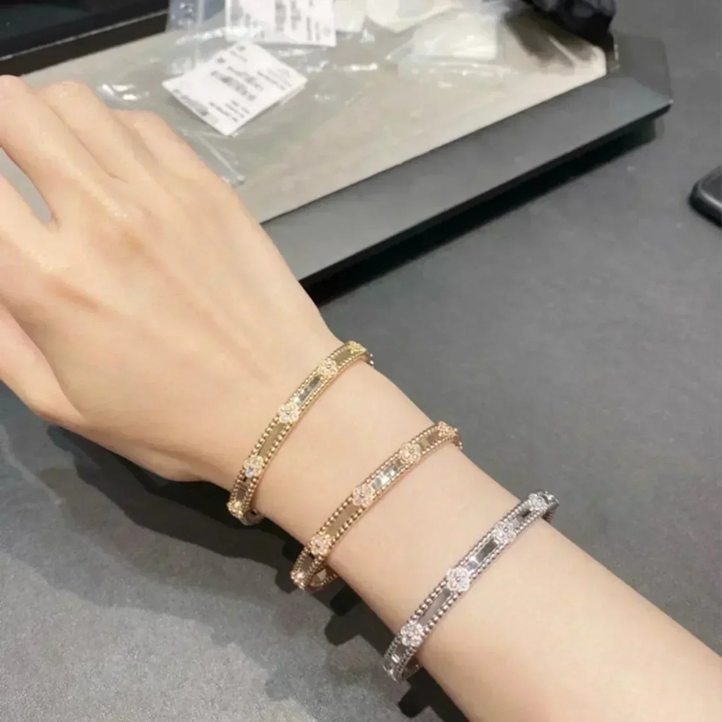¡®Glow Jewelry¡¯CLOVER BRACELET 4MM DIAMONDS