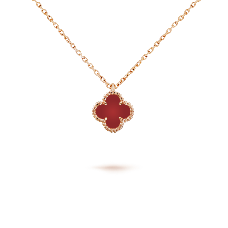 ¡®Glow Jewelry¡¯CLOVER MINI 9.5MM WHITE CARNELIANS NECKLACE