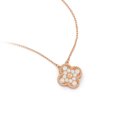 ¡®Glow Jewelry¡¯CLOVER 15MM DIAMOND SINGLE FLOWER NECKLACE