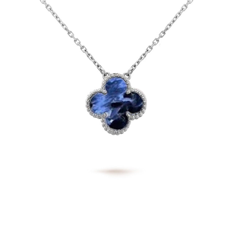 ¡®Glow Jewelry¡¯CLOVER 15MM PIETERSITE NECKLACE SILVER