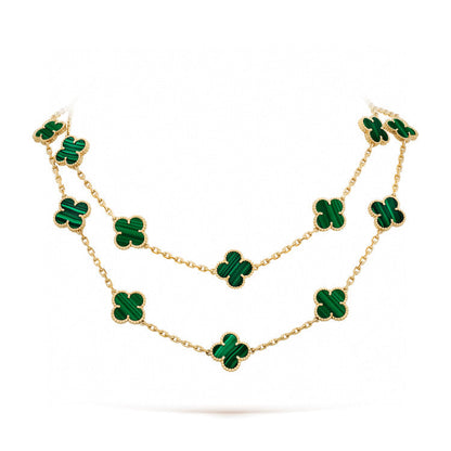 [Glow Jewelry]CLOVER 20 MOTIFS MALACHITE GOLD