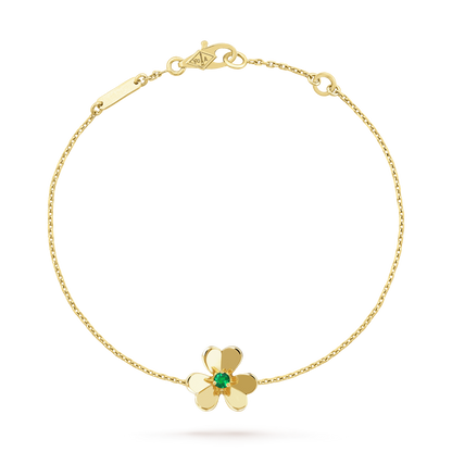 [Glow Jewelry]FRIVOLE GOLD FLOWER PINK MALACHITE BRACELET